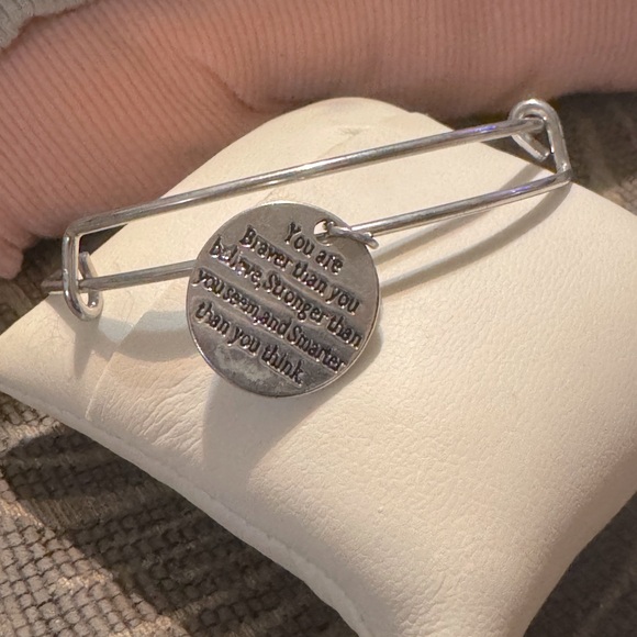 Chrome-plated Silver “Braver Than You Believe” Bracelet - Picture 7 of 7